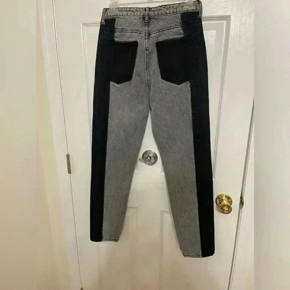 Adika Jeans Womens S 25 Gray Black Two Tone Mom Hight Waist Crop 90s Retro Y2K - Picture 7 of 12